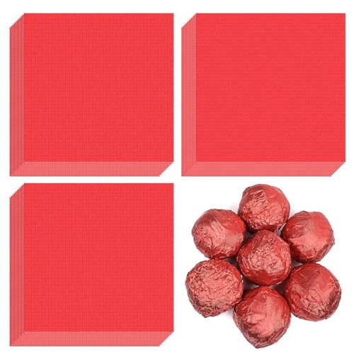 100pcs 4x4in Chocolate Candy Wrappers  Aluminium Foil Paper for DIY Brownies Fruit Bars  Candy Packaging