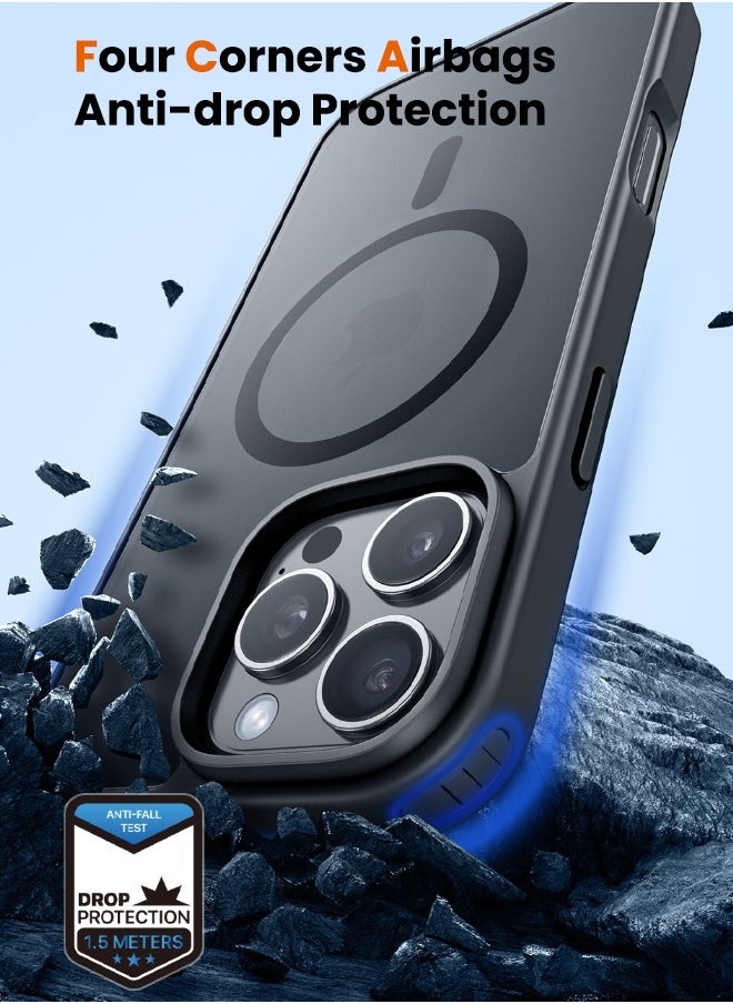 DUX DUCIS iPhone 16 Pro Case, Strong Magnetic [Compatible with Magsafe] Case, Four Corners Anti Drop, Anti Fingerprint, Never Yellow, Matte Back, Slim Skin Friendly Magnet Case for iPhone 16 Pro, Black  - Image 5