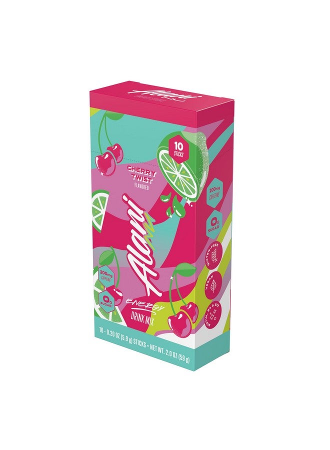 Alani Nu CHERRY TWIST Energy Sticks | Energy Drink Powder | 200mg Caffeine | On-The-Go Drink Mix | Biotin, B Vitamins | Zero Sugar |10 Calories or less per 5.8G Packet | 10 Pack