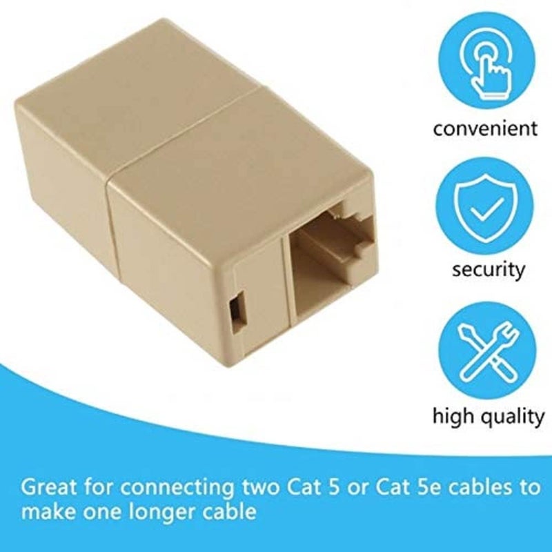 MVTECH RJ45 Coupler Cat7, Cat6 Cat5e RJ45 8P8C LAN Extension Jointer Extending the Ethernet Cables Female to Female Connector For Server, Router (Pack of 100) - Image 2