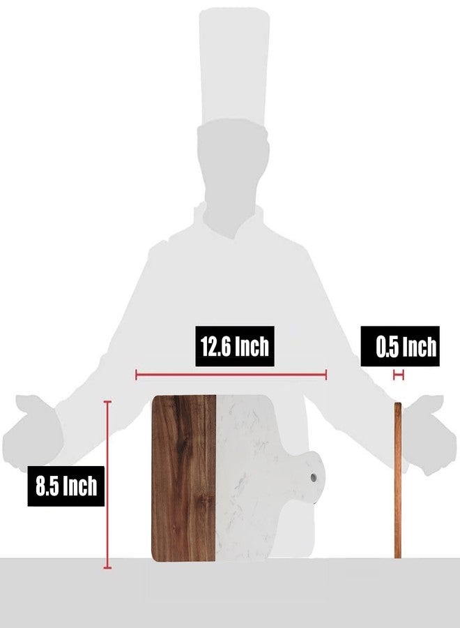Resafy Acacia Wood Cutting Board,Butcher Block Chopping Board Charcuterie Cheese Carving Serving,Suitable for Kitchen,Restaurants,Dining Room and Baking（White） - Image 3