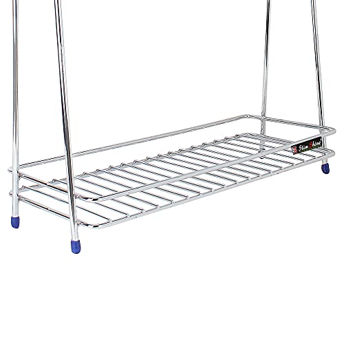 Slim Shine SLIMSHINE Multi Purpose 2 Layer Kitchen Storage Shelf | Spice Rack | Utensils Holder | Pantry Organizer | Stainless Steel (Chrome Polish) (V - SHAPE) - Image 4