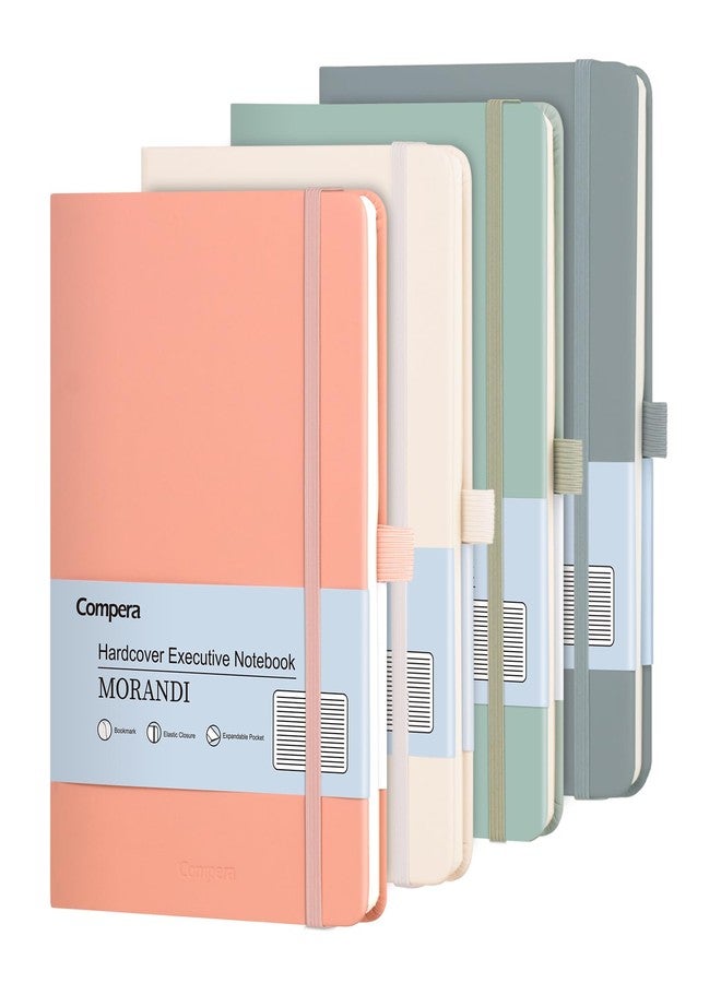 Comix Lined Journal Notebooks, 4 Pack, 176 Pages, 5.5 x 8.3, 100gsm Thick Paper, A5 Hardcover Notebooks with Pen Loop and Inner Pocket, for School Business Office College - Image 1