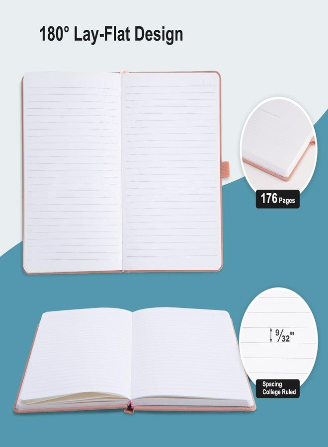 Comix Lined Journal Notebooks, 4 Pack, 176 Pages, 5.5 x 8.3, 100gsm Thick Paper, A5 Hardcover Notebooks with Pen Loop and Inner Pocket, for School Business Office College - Image 3