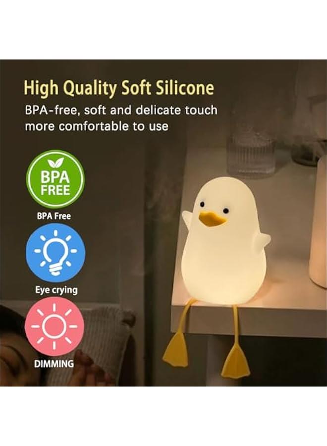 Kids Night Light, Cute Silicone Duck Nursery Lamp for Baby and Toddler,RGB Animal Night Light for Boys and Girls,Squishy Night Light for Bedroom and Kids Room,Kids Gift - Image 4