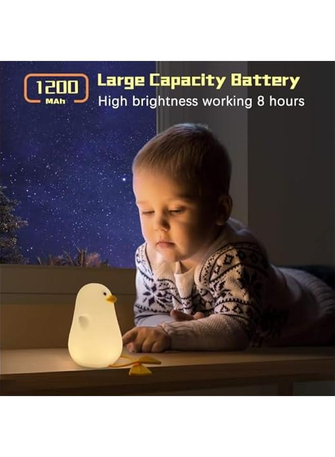 Kids Night Light, Cute Silicone Duck Nursery Lamp for Baby and Toddler,RGB Animal Night Light for Boys and Girls,Squishy Night Light for Bedroom and Kids Room,Kids Gift - Image 3