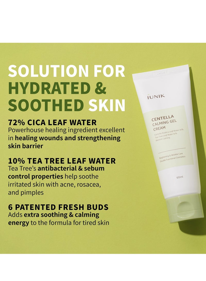 iUNIK Centella Calming Gel Cream  Natural ingredients with Centella Asiatica & Tea tree extracts – Face Moisturizer for Sensitive & Dry skin - Image 2