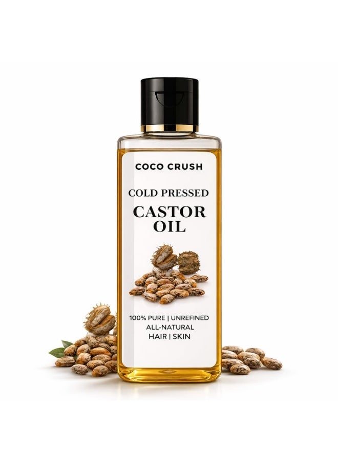 Coco Crush Cold Pressed Castor Oil | Supports Hair Growth Thicker Brows Lashes & Beard | Pure Unrefined Natural | Hair Skin & Nails | Men & Women | 100ml - Image 1