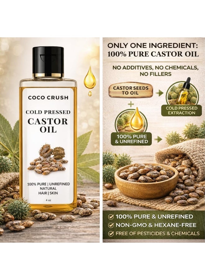 Coco Crush Cold Pressed Castor Oil | Supports Hair Growth Thicker Brows Lashes & Beard | Pure Unrefined Natural | Hair Skin & Nails | Men & Women | 100ml - Image 4