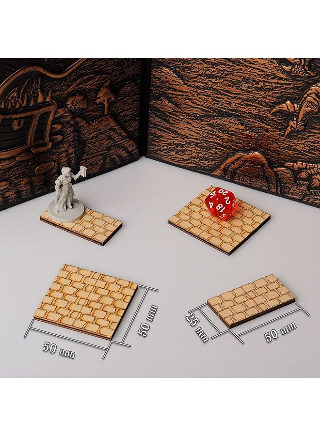 CZYY Dungeon Stone Square Floor Tiles (Set of 24) Wooden Laser Cut Modular Terrain 1" Grid Perfect for D&D, Dungeons & Dragons, Pathfinder and Other Tabletop RPG  - Image 5