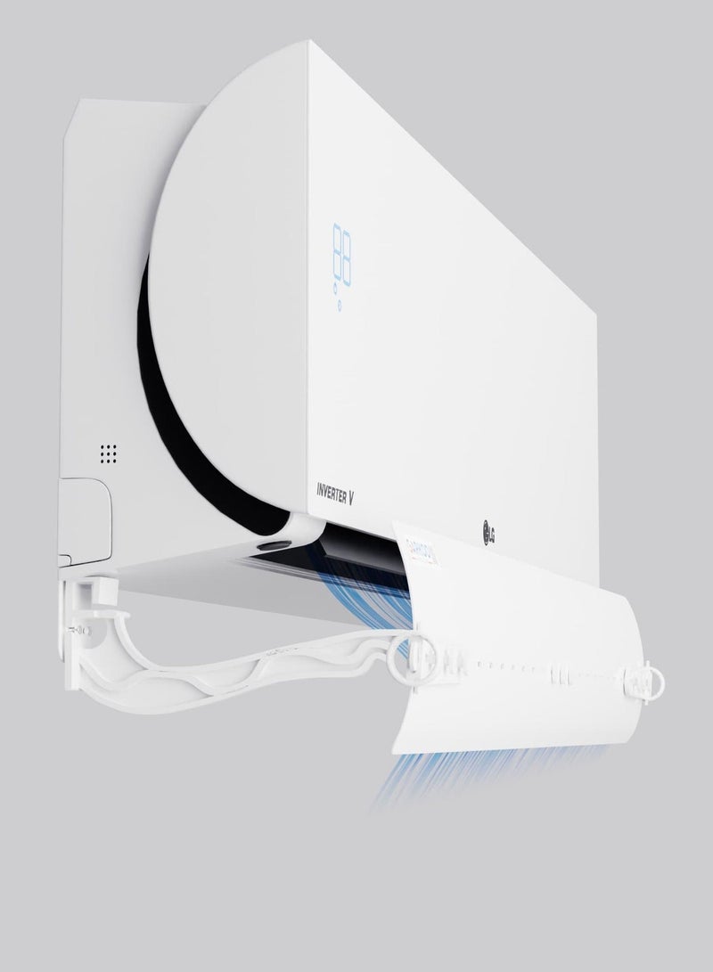 Garkoo Air flow deflector for split air conditioners, 2.25 HP, 3 HP, 4 HP, 5 HP, adjustable from 24.5cm x 65 cm, acrylic, white color - Image 1