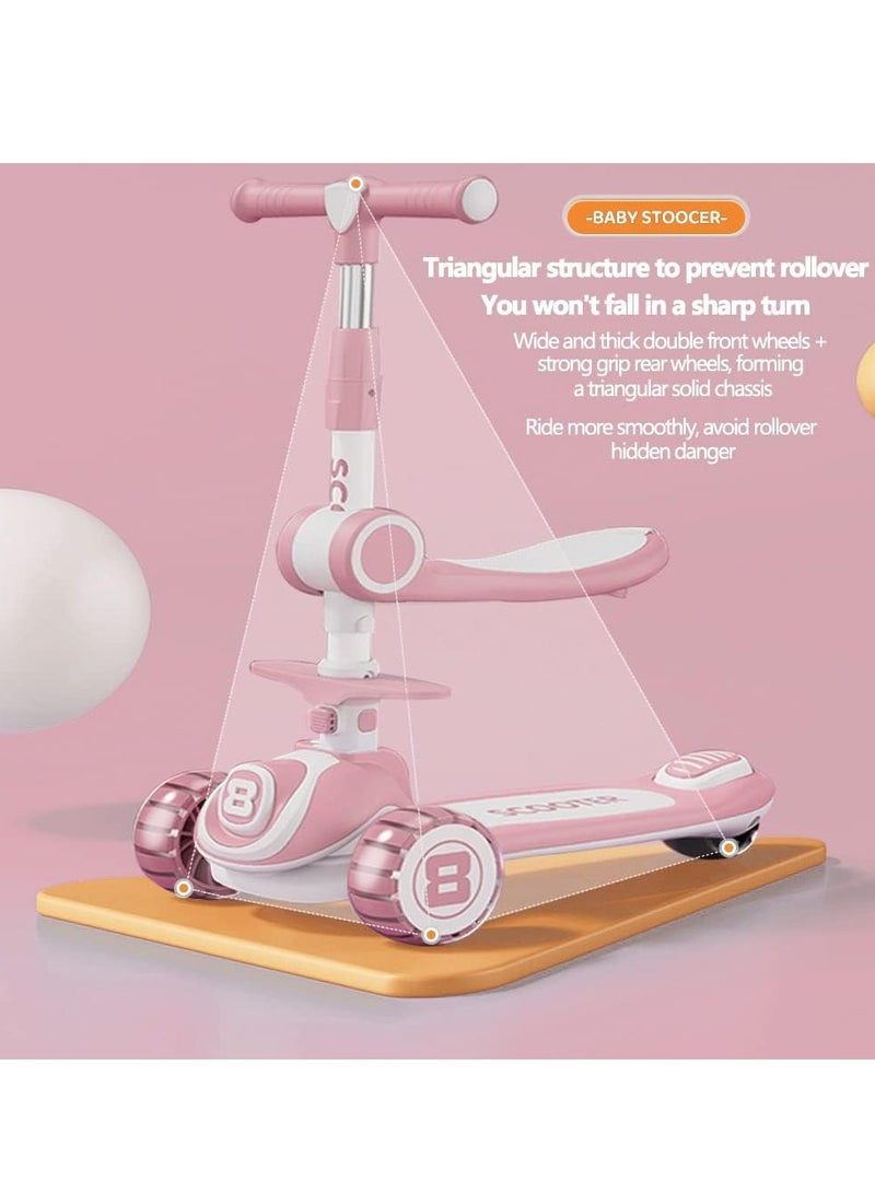 RATSAW 3-in-1 Kick Scooters for Kids 4 Adjustable Height Removable Seat Wheels 3 Wheel Scooter for Kids for Girls and Boys - Image 3