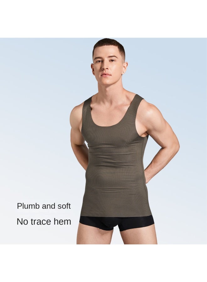 Top melon ultra-thin Seamless Versatile Men's Undershirt Sleeveless T-shirt Men's Tank Top - Image 4