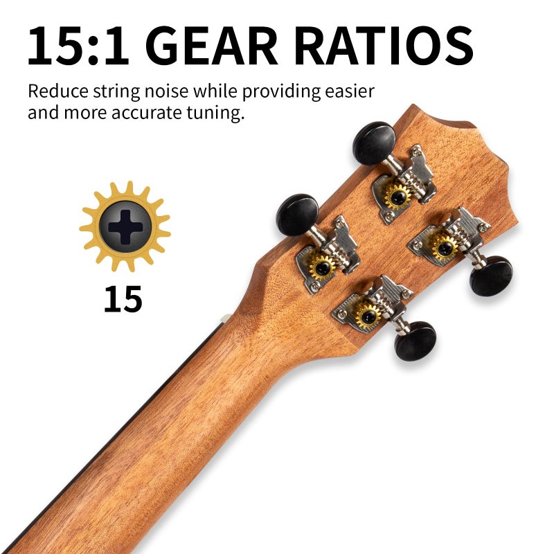 AODSK Concert Ukulele for Beginner 23 Inch Uke with Gig Bag Strap Nylon String 4 Picks Holiday Gift - Image 5