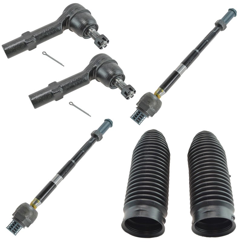 TRQ Front Driver Passenger Side Steering Kit Steering Rack Pinion Bellow Tie Rod Compatible with 0817 Buick 0917 Chevrolet 0717 GMC 0710 Saturn
