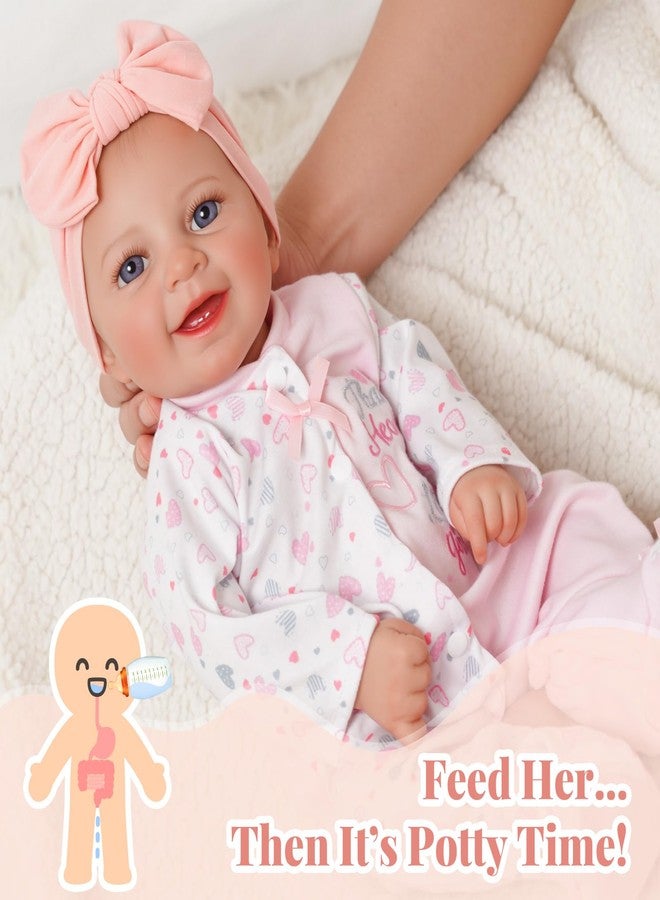 BABESIDE Drink and Wet Reborn Baby Doll - 20 Inch Realistic Girl Doll with Soft Vinyl Body, Can Drink Water and Pee, Comes in Cute Bear Outfit, for Kids 3+ - Image 3