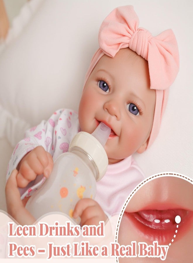 BABESIDE Drink and Wet Reborn Baby Doll - 20 Inch Realistic Girl Doll with Soft Vinyl Body, Can Drink Water and Pee, Comes in Cute Bear Outfit, for Kids 3+ - Image 2