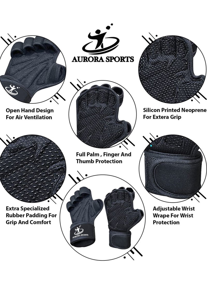 AURORA New Ventilated Workout Gloves with strong grip and Palm Protection both For Men and Women Exceptional For Cross training Gym Cycling Weightlifting - Image 3