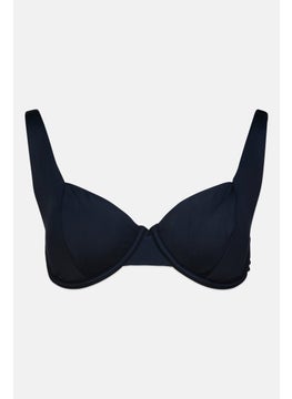 Women Padded Solid Bikini Top, Black