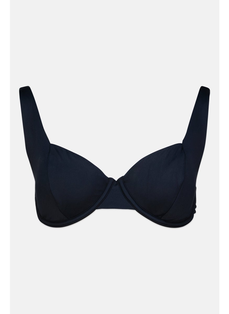 Roxy - Women Padded Solid Bikini Top, Black - Image 1