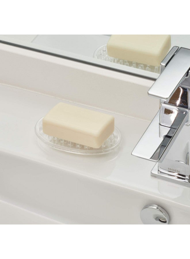 iDesign Plastic Soap Saver, Holder Tray for Bathroom Counter, Shower, Kitchen, 0.75 in. x 3.25 in. x 4.75 in., Clear - Image 3