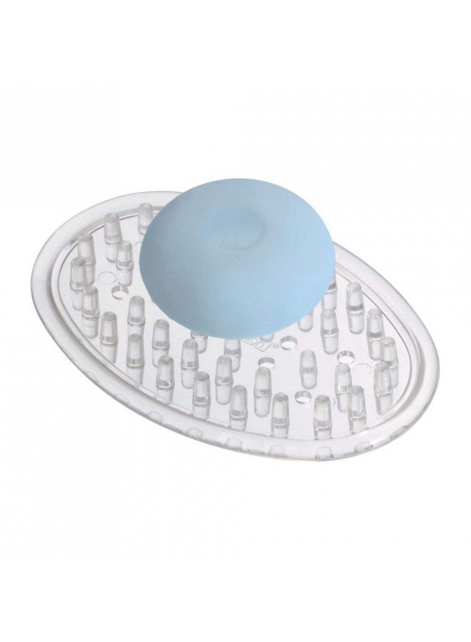 iDesign Plastic Soap Saver, Holder Tray for Bathroom Counter, Shower, Kitchen, 0.75 in. x 3.25 in. x 4.75 in., Clear - Image 1
