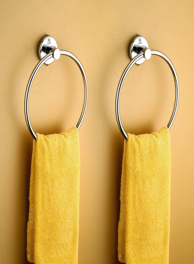 iSTAR Stainless Steel 304 Grade Chrome Finished Round Ring/Towel Ring/Napkin Holder/Towel Hanger (Pack of 2) - Image 1