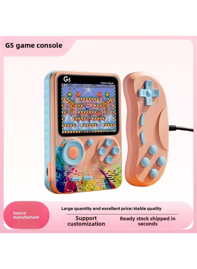 G5 Handheld Game Machine 500-in-one Macaron Arcade Super Mary Doubles Handle Handheld Wholesale-Product Color:2.8inch-Model:Lotus Root Pink [double]  - Image 2