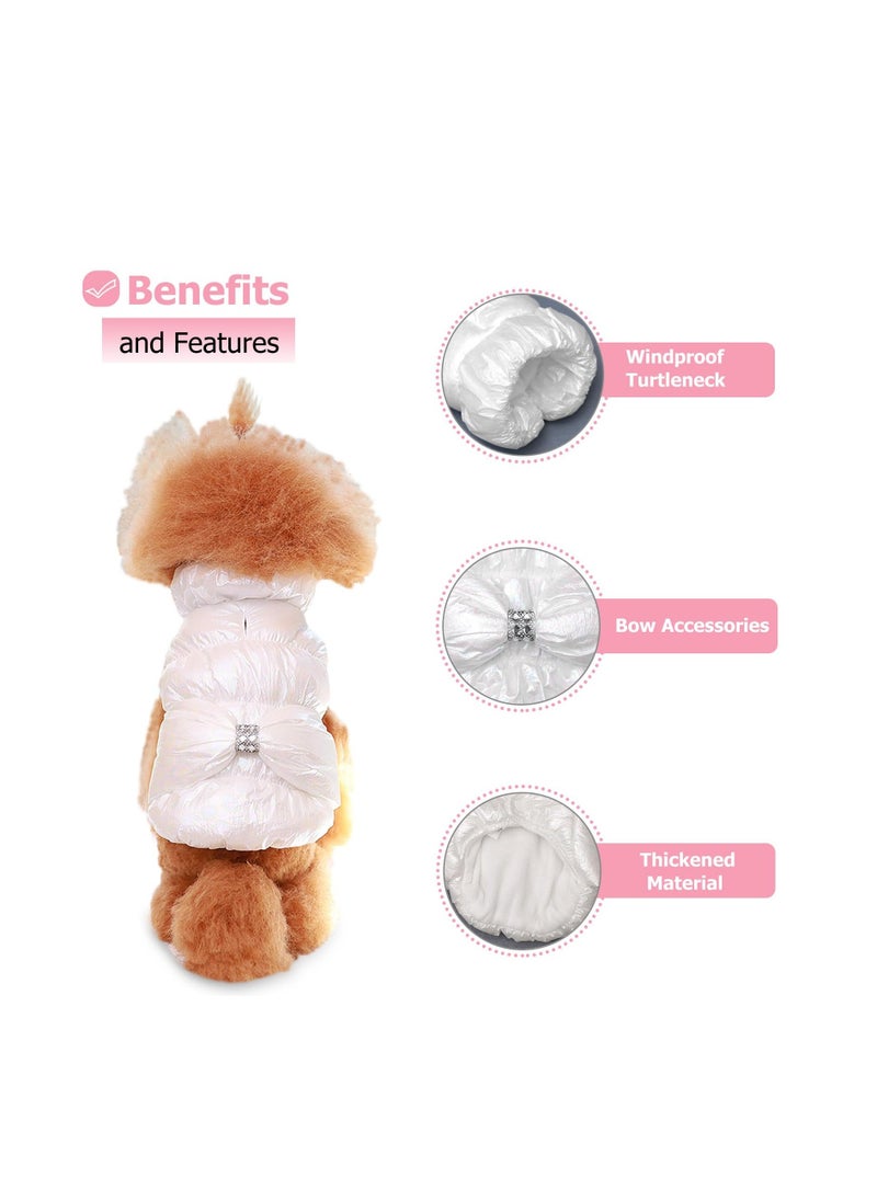Dog Coat, Warm Dog Winter Coat, Pink Dog Clothes, Winter Dog Coats for Small Dogs, Windproof Padded Cold Weather Outfits, Dog Cold Weather Coats, for Small Medium Dogs Cats (M/2.5kg-3.5kg) - Image 2