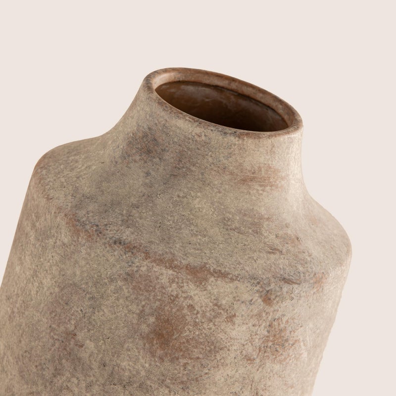 Mitt&Ditt Ceramic Flower Vase, 7.5 inch Off-White Farmhouse Rustic Vase, Handcrafted Weathered Pottery Vases, Small Flower Terracotta Vases for Home Decor, Living Room, Table, Shelf - Image 5