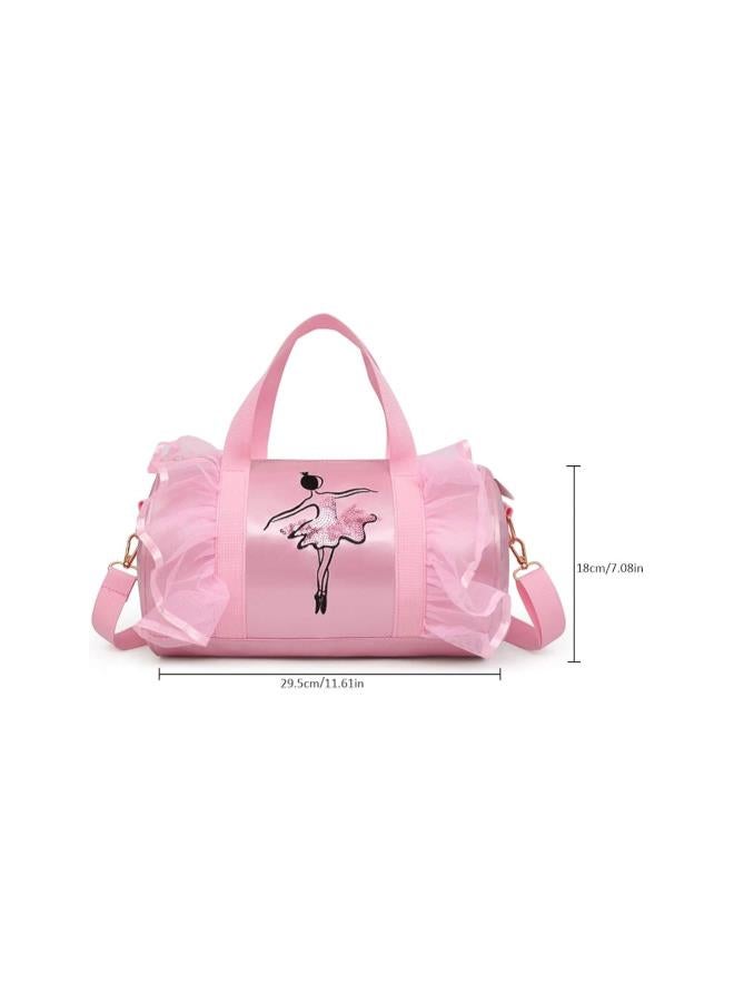 Ballet Princess Tutu Dress Dance Bag Pink Ballet Shoe Holdall Handbag Shoulder Bags For Ballerina Dancer Girls  - Image 2