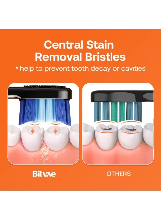 Bitvae Bluetooth Electric Toothbrush with Pressure Sensor ADA Approved Ultrasonic Rechargeable Toothbrush 5 Modes 4 Brush Heads Soft Bristles 4 Hr Charge Last 100 Days Long Battery Life - Image 4