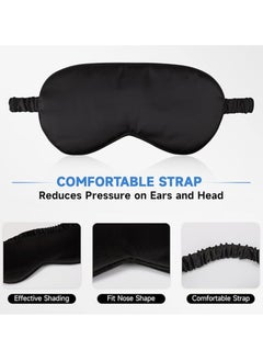 KHAJUL Sleep Mask 100% Blackout  Eye Mask Comfortable & Super Soft Sleeping Mask with Adjustable Straps for Women Men Night Eye Mask for Sleeping Travel Yoga Naps Black  - Image 2