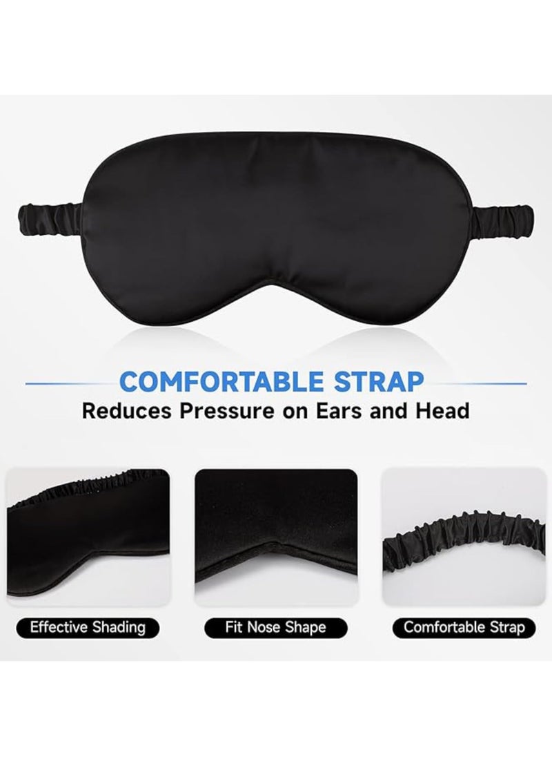 KHAJUL - Sleep Mask 100% Blackout  Eye Mask Comfortable & Super Soft Sleeping Mask with Adjustable Straps for Women Men Night Eye Mask for Sleeping Travel Yoga Naps Black - Image 1