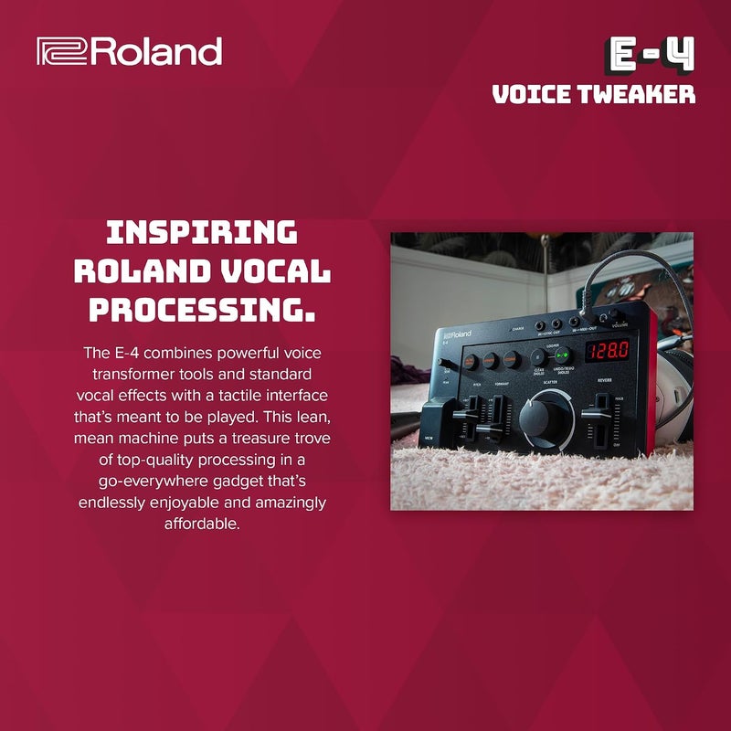 Roland E-4 Voice Tweaker | Vocal Performance Tool with Voice Transformer Effects, Vocoder, Looper, Harmony, Auto Pitch - Image 3