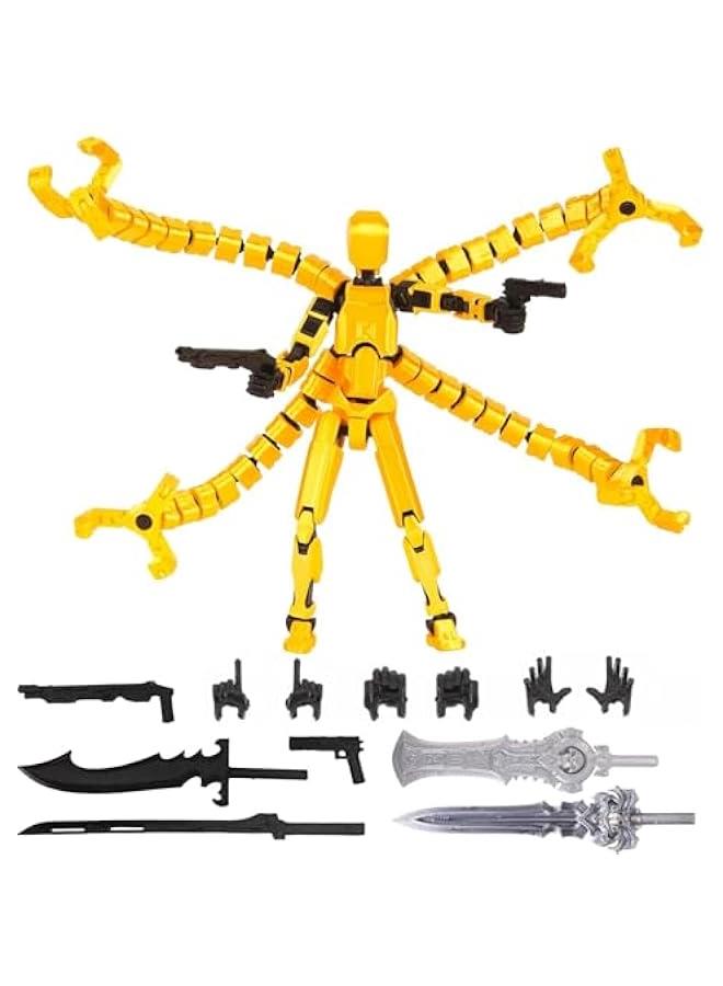 Arabest T13 Action Figure Assembly Completed, Upgraded 3D Printed T13 Action Figure, The Dummy 13 is Very Suitable for Office Desks and Birthday Cake Decorations (Yellow)  - Image 1