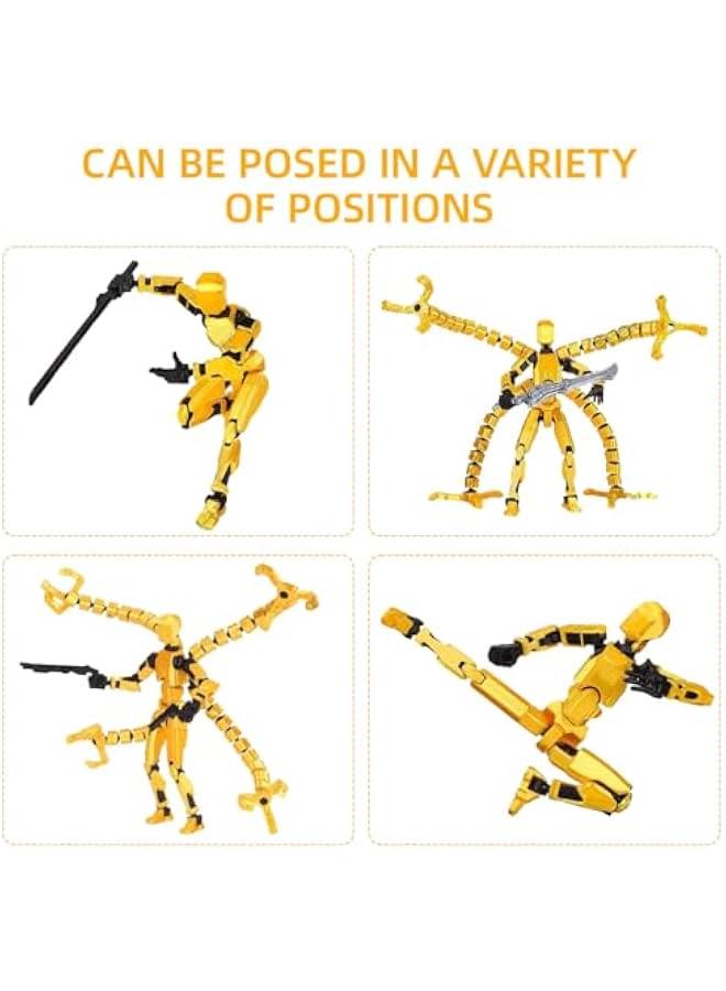 Arabest T13 Action Figure Assembly Completed, Upgraded 3D Printed T13 Action Figure, The Dummy 13 is Very Suitable for Office Desks and Birthday Cake Decorations (Yellow)  - Image 4
