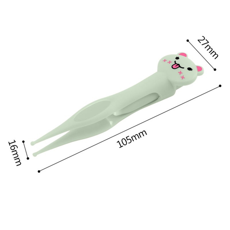 Baby Nose Cleaner Tweezers: Mint Green Stainless Steel ABS Plastic, LED White Light, Multi-Use Ear Navel Eye Cleaning Tool for Newborns Toddlers - Image 3