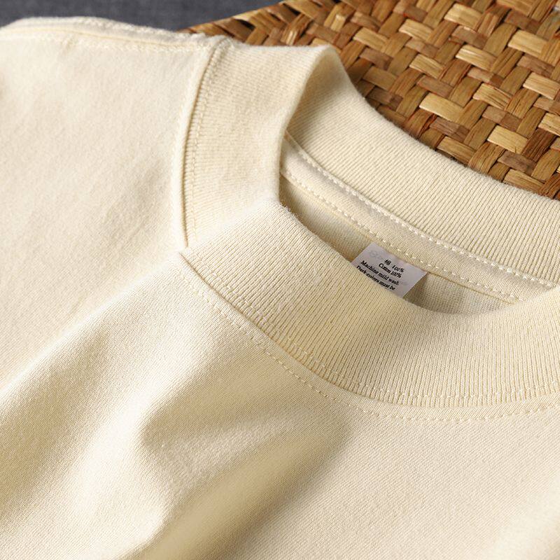 2024 new grape purple 250g heavy combed cotton short-sleeved t-shirt unisex loose casual undershirt tee - Image 1