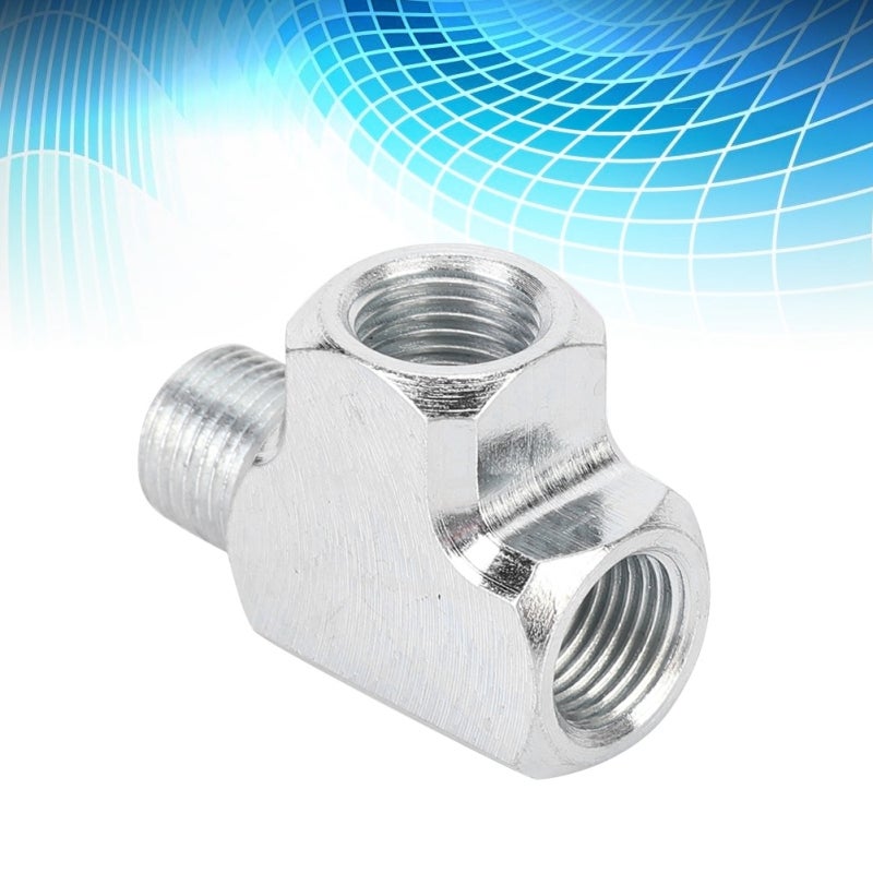 Oil Water Sensor 1/8 Inch BSPT Galvanized Iron Durable Tee Pipe Fitting - Universal 3 Way Adapter Direct Aftermarket Replacement for Vehicle Turbine Oil Pressure Gauge Installation - Image 1