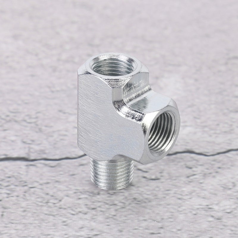 Oil Water Sensor 1/8 Inch BSPT Galvanized Iron Durable Tee Pipe Fitting - Universal 3 Way Adapter Direct Aftermarket Replacement for Vehicle Turbine Oil Pressure Gauge Installation - Image 2
