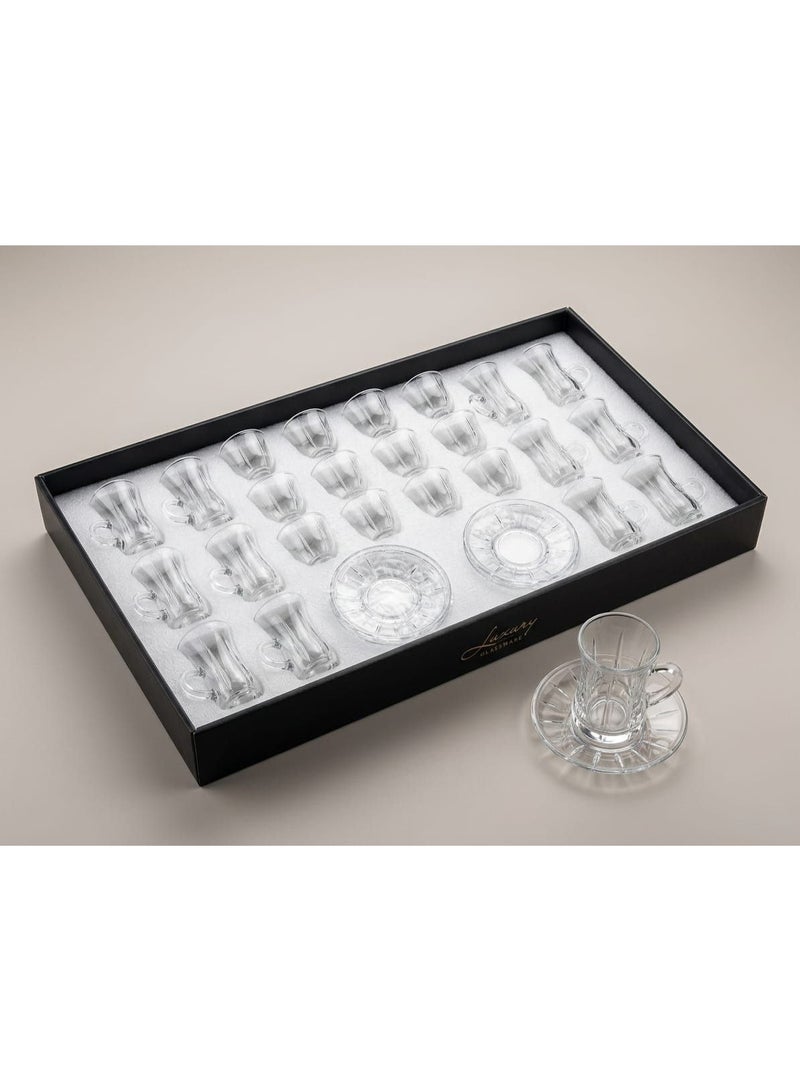 Luxury 36 -piece glass serving set with serving plates - Image 1