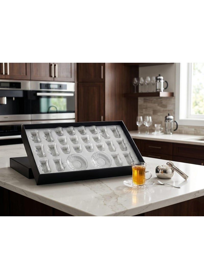 Luxury 36 -piece glass serving set with serving plates - Image 2