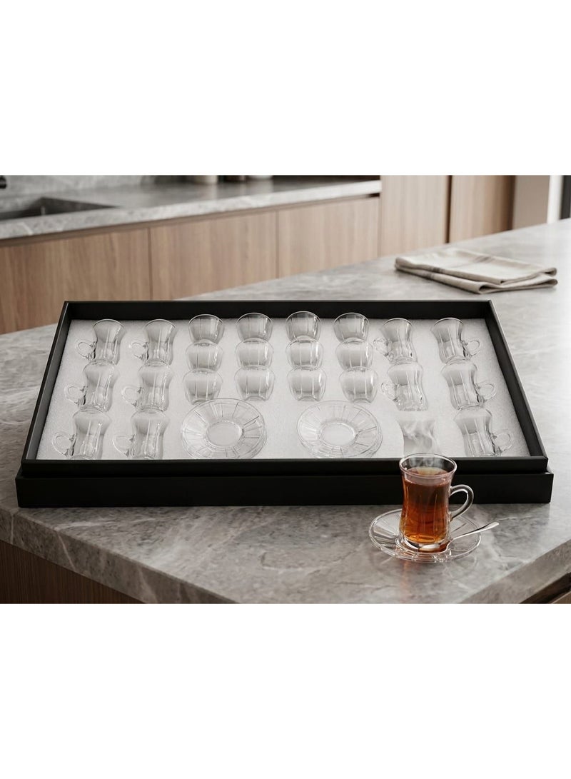 Luxury 36 -piece glass serving set with serving plates - Image 3