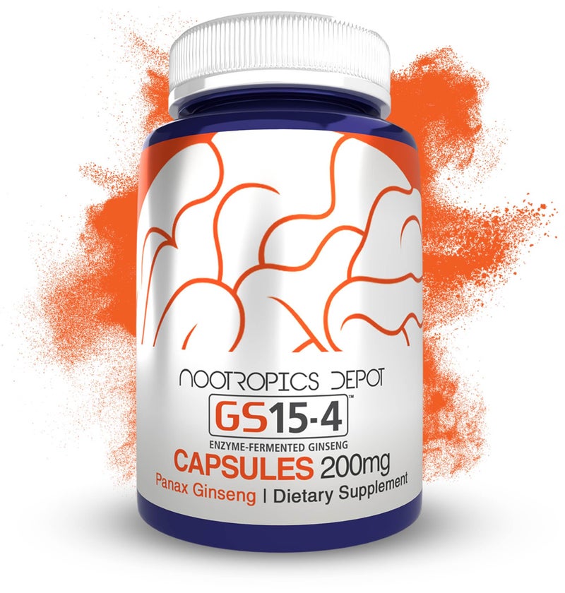 Nootropics Depot GS154 Panax Ginseng Extract Capsules 200mg 60 Count Ayurvedic Herb Natural Adaptogen Supports Healthy Stress Levels