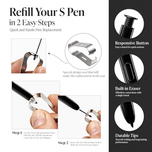 The AutoStory Galaxy Note 10 Stylus Pen for Android Replacement | Compatible for Galaxy Note 10/Note 10 Plus 5G, 4096 Sensitivity with 5 Extra nibs (Without Bluetooth) - Image 5