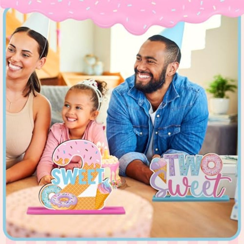 6 Pcs Donut Birthday Party Decorations 2st Birthday Decorations Grow up Party Table Sign Donut Theme Table Decor for Baby Shower Wedding Supplies - Image 5