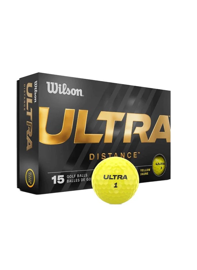 Wilson Ultra Distance Yellow 15 Golf Balls  - Image 1