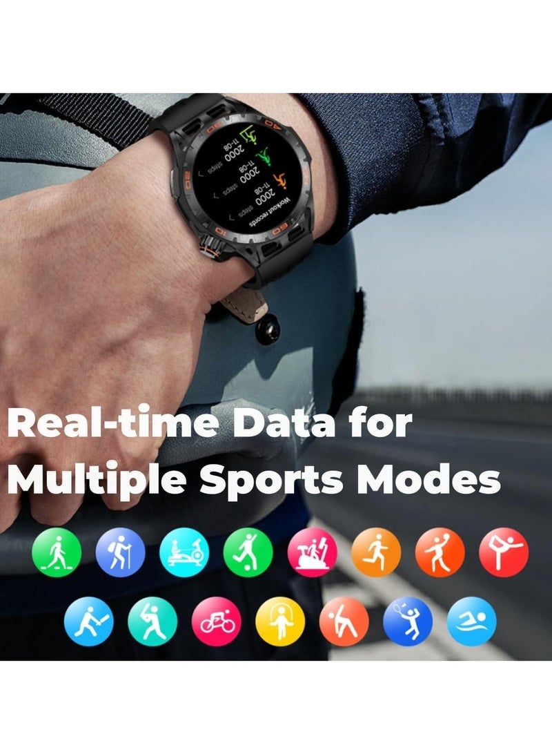 General ugged Smart Watch for Man: 1.43''AMOLED Screen Multifunction Smart Watch, Bluetooth Call, IPX8 Waterproof, AI Voice Assistant with for Sport Hiking Camping  - Image 2