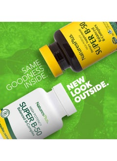 Nature's Plus Naturesplus Super B50 90 Vegetarian Capsules High Potency B Complex Vitamin Supplement Brain & Energy Booster Gluten Free 90 Servings  - Image 3